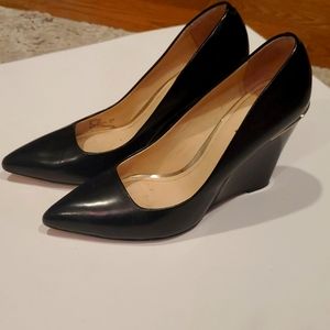 Coach black Orchard Wedge with gold details